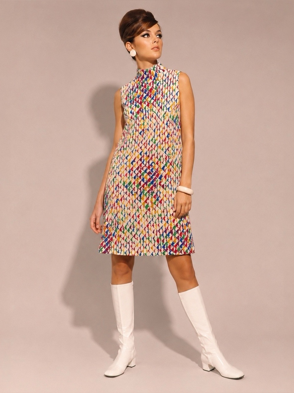Rare 1960s Mod Rhinestone Boutique Dress By Sara Fredericks